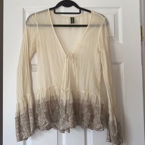 Boho bell sleeve shirt